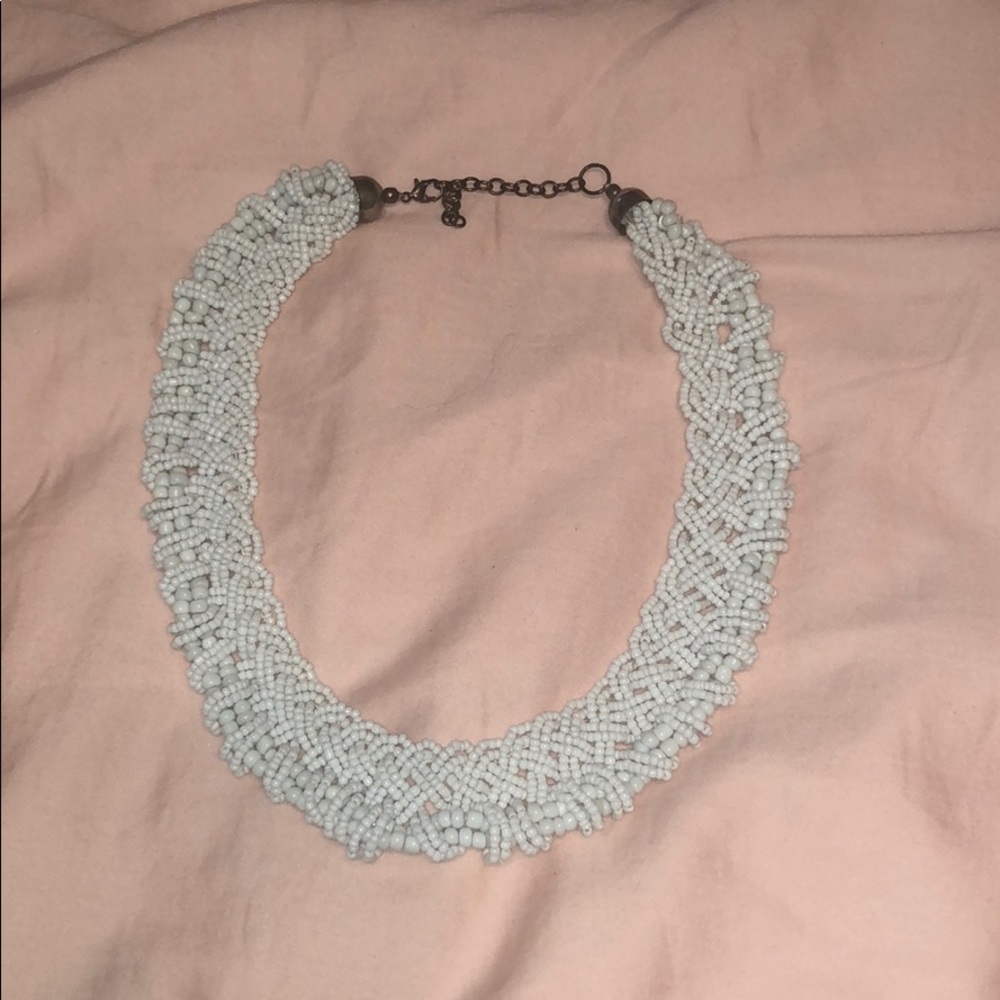 White beaded necklace